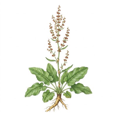 Broad-leaved dock, illustration