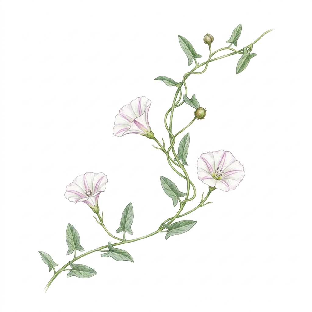 Field bindweed (Convolvulus arvensis), illustration
