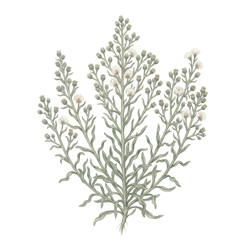 Fleabane (Conyza bonariensis and Conyza canadensis), illustration