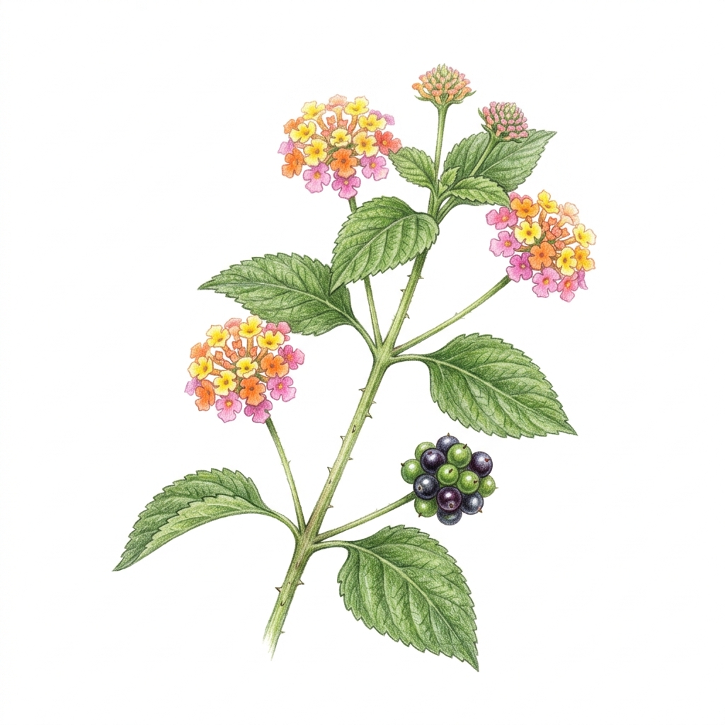 Lantana (Lantana camara), illustration