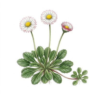 Lawn daisy, illustration