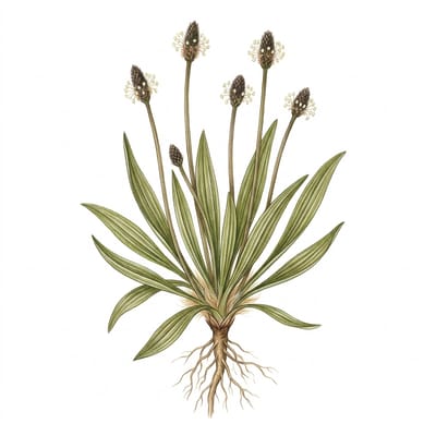 Ribwort plantain, illustration