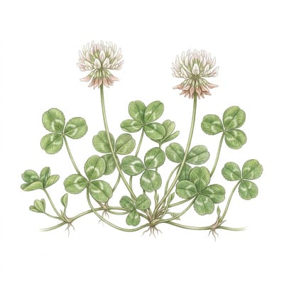 White clover, illustration