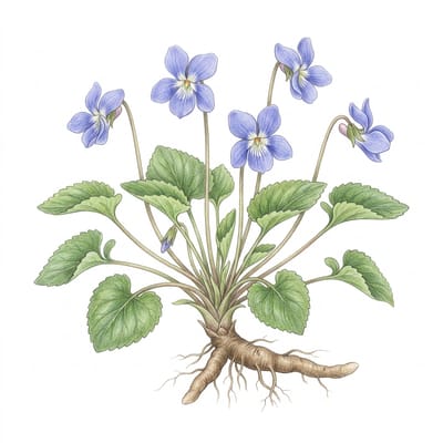 Wild violet, illustration