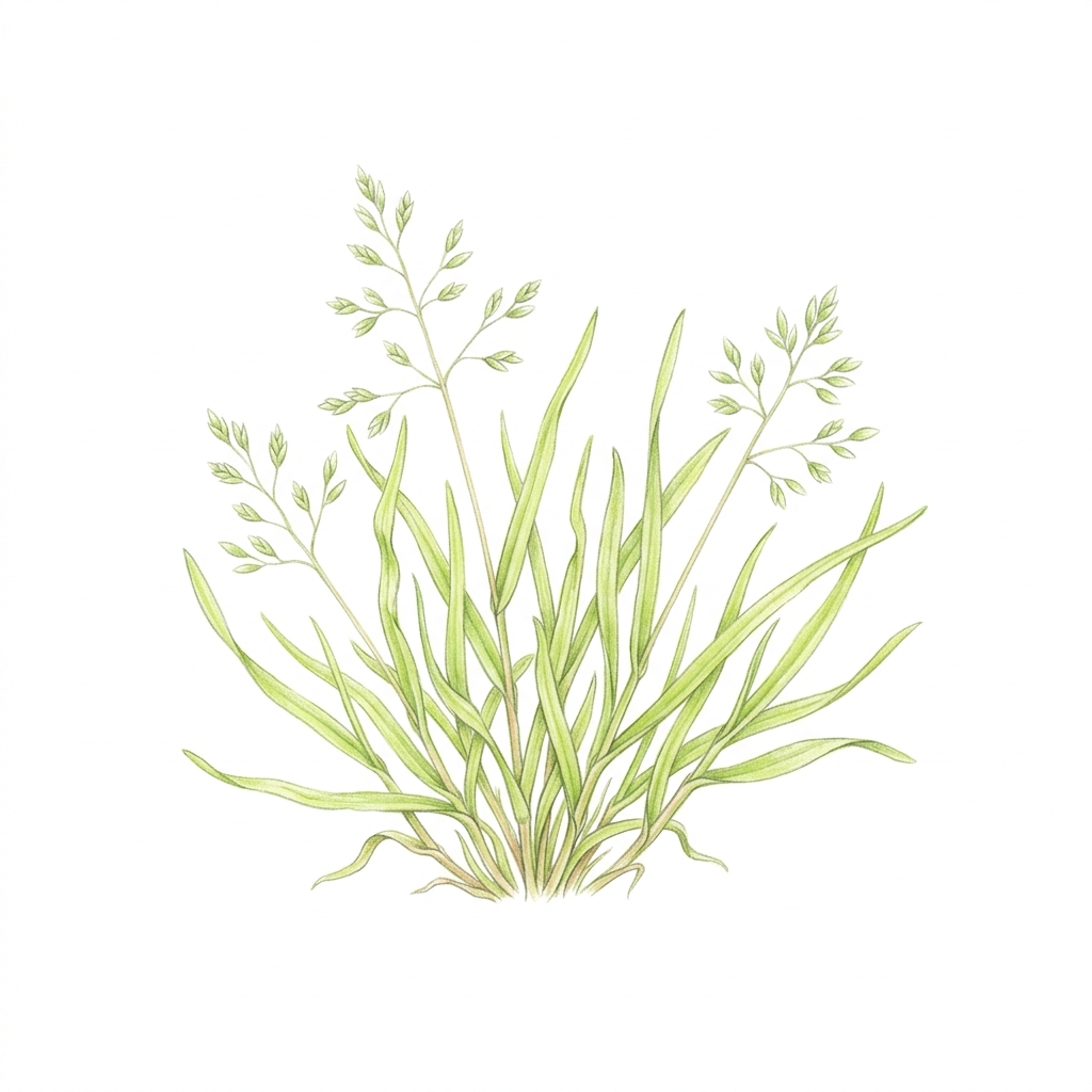 Winter grass (Poa annua), illustration