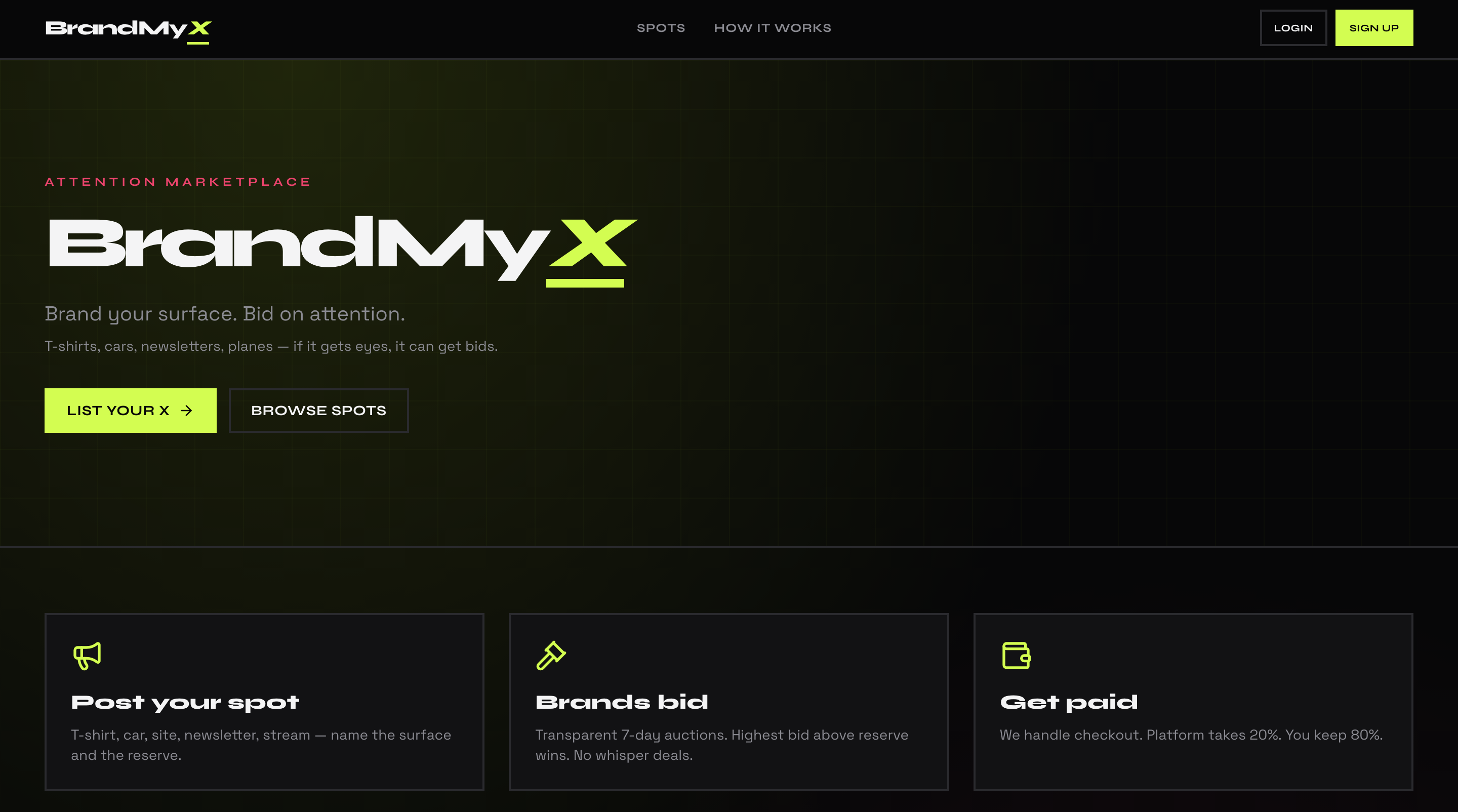 Forever homepage banner — first ad on BrandMyX