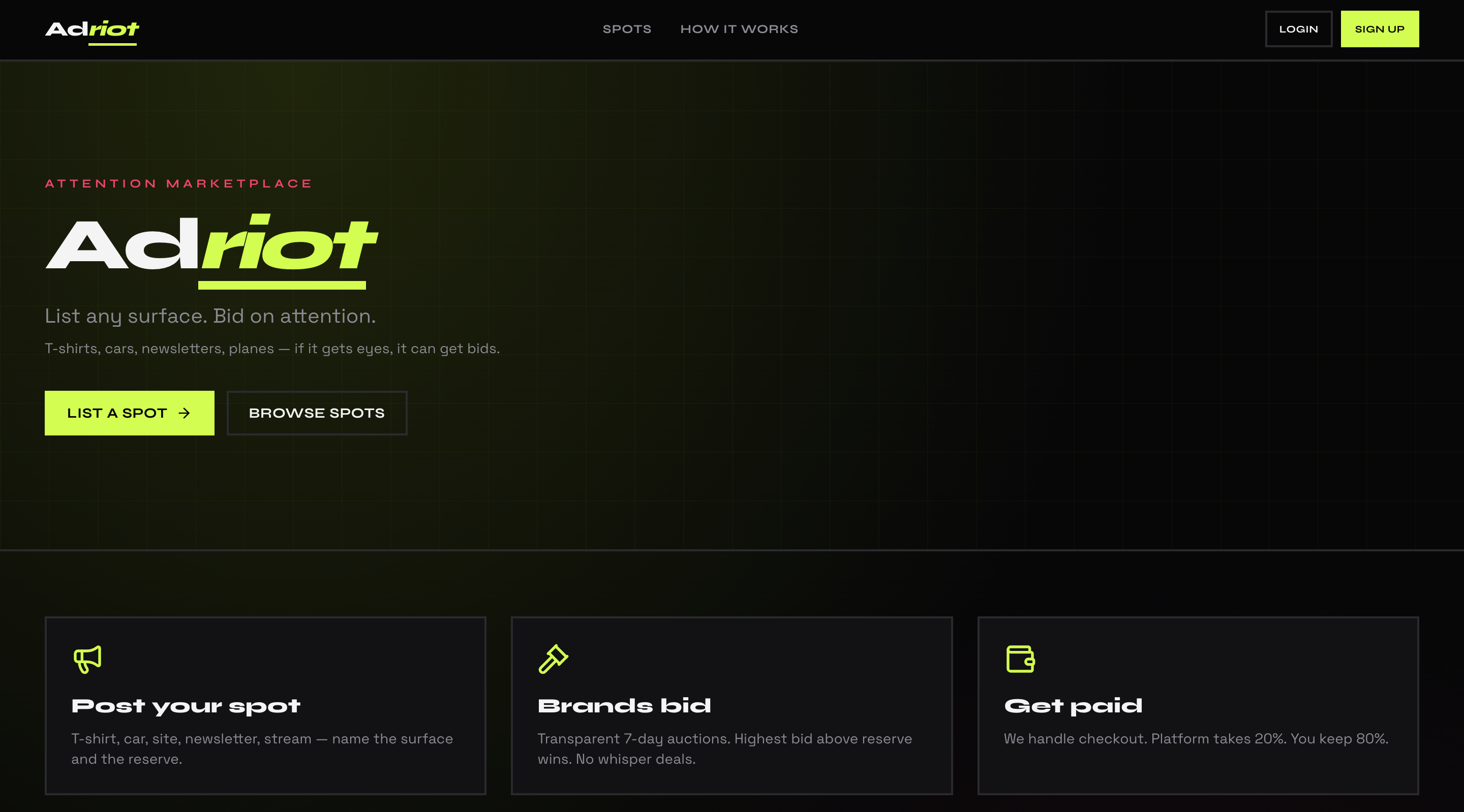 Forever homepage banner — first spot on Adriot