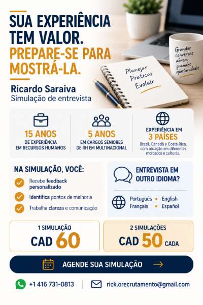 Simulação de entrevista - Esteja pronto para entrar no mercado de trabalho canadense