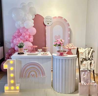 Decoração de festa no estilo pegue e monte