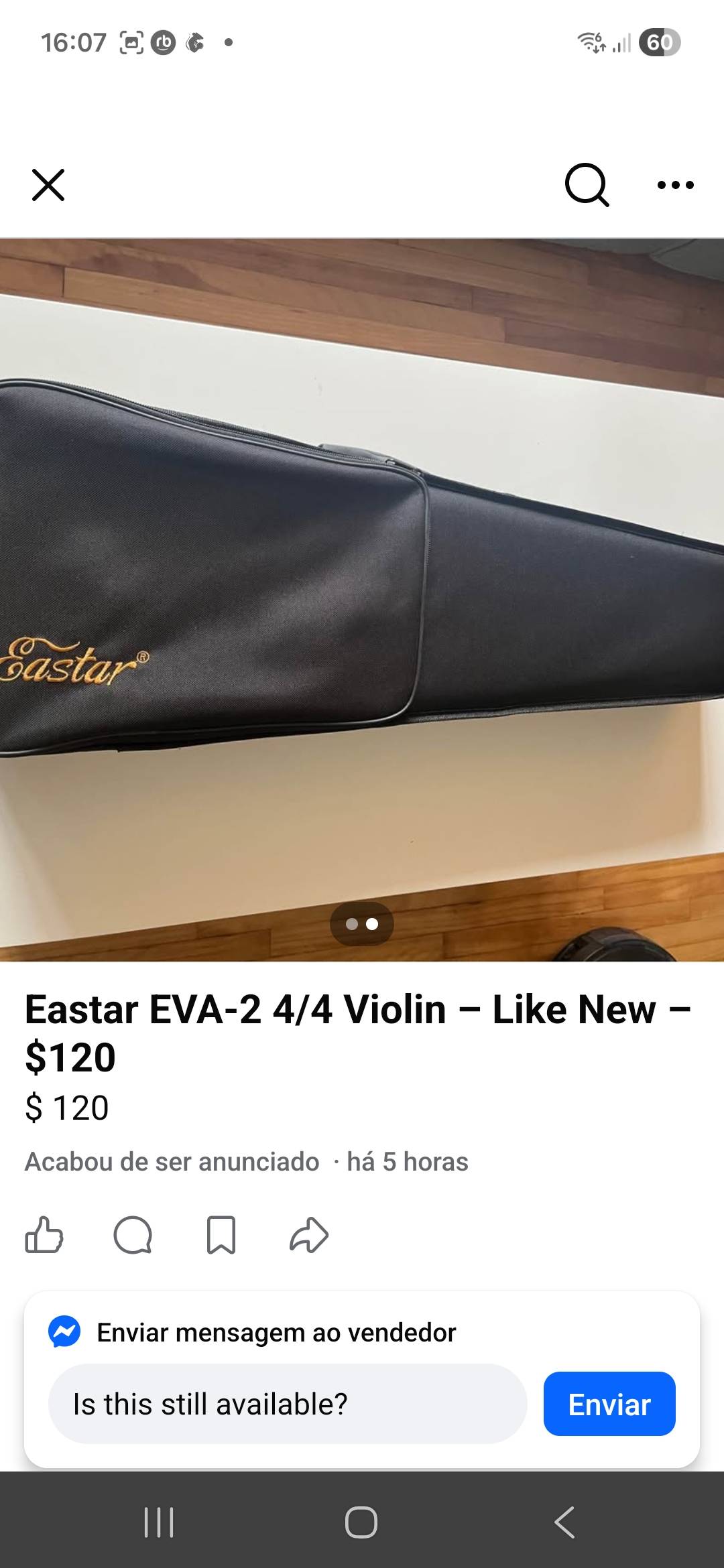 Violin Eastar EVA-2 4/4 Violin – Like New – $120 — foto 2 de 2