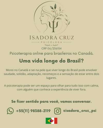 Psicoterapia online para brasileiros no Canadá