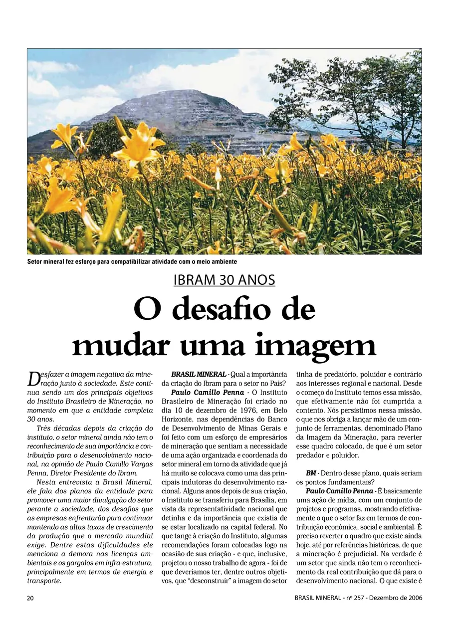 Brasil Mineral nº 257 – Dezembro de 2006, página 20