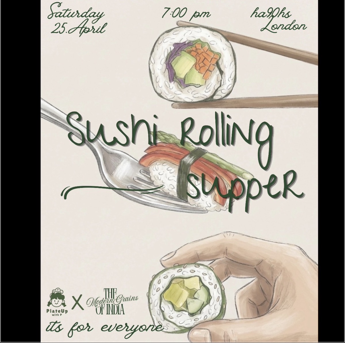 Sushi Rolling Supper club by TMGOI x PlateUpwithP