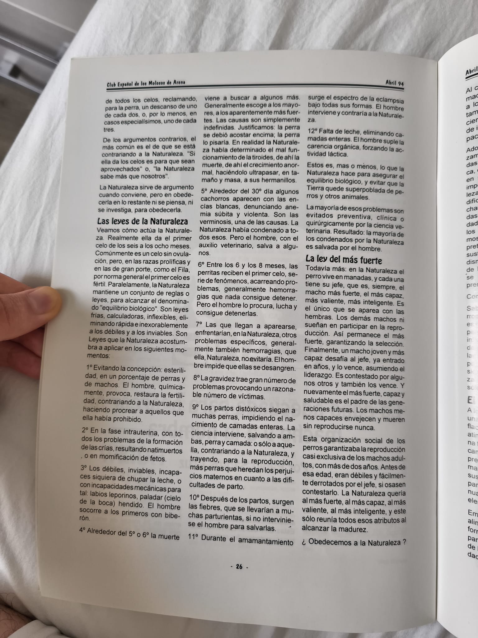 L’âge idéal pour reproduire le mâle et la femelle Fila Brasileiro, avril 1994 2