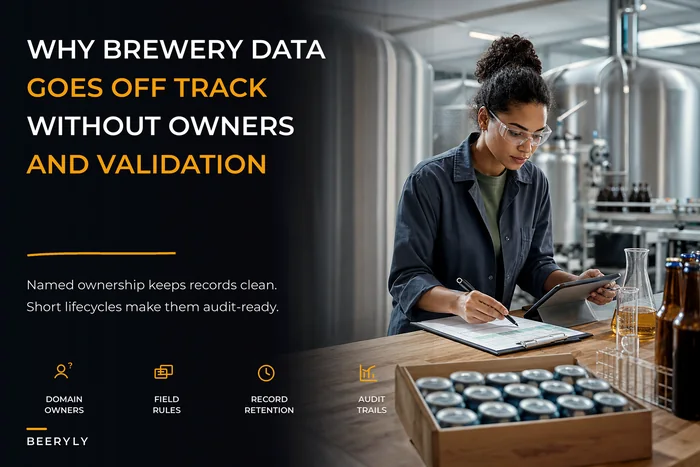 Brewery data governance: named owners, validation rules and audit-ready record lifecycles