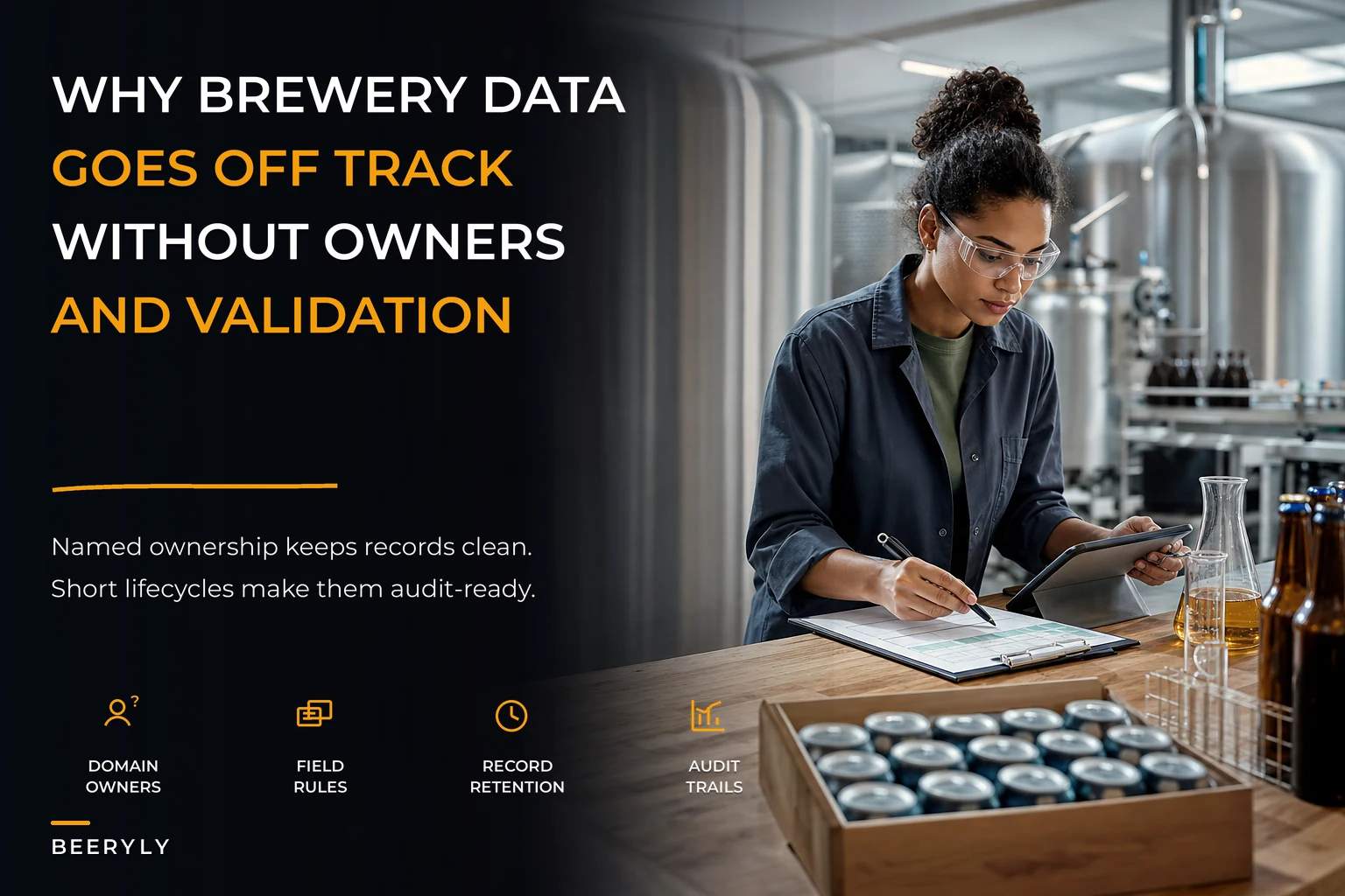 Brewery data governance: named owners, validation rules and audit-ready record lifecycles