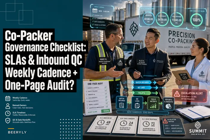 Co-packer governance checklist: SLAs, inbound QC and a one-page audit for beverage co-packing