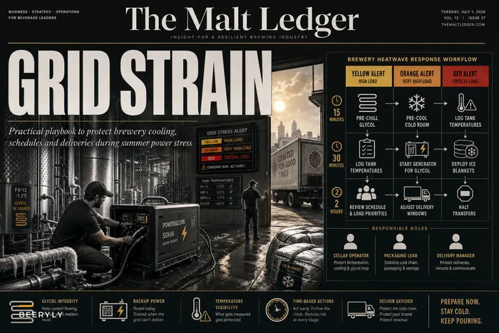 Heatwave & Grid‑Strain Playbook: Practical steps breweries can take to protect cooling, scheduling and deliveries during summer power stress