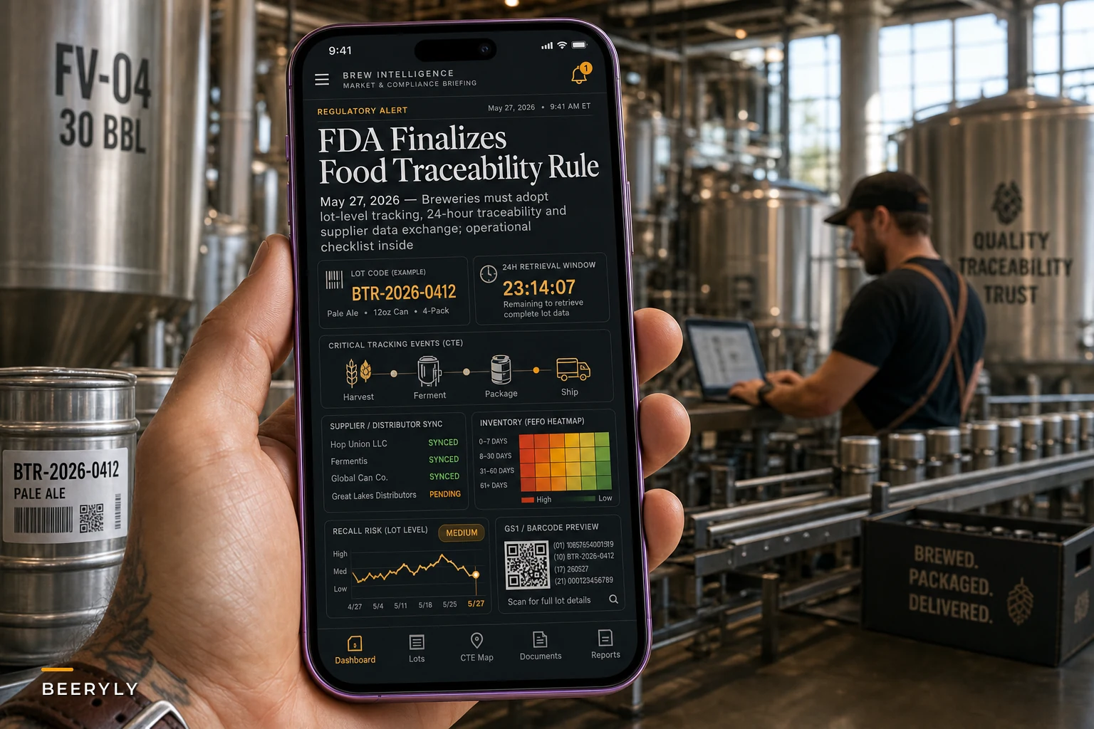 Preparing Breweries for FDA's Food Traceability Rule: A practical lot-level tracking and recall-readiness playbook