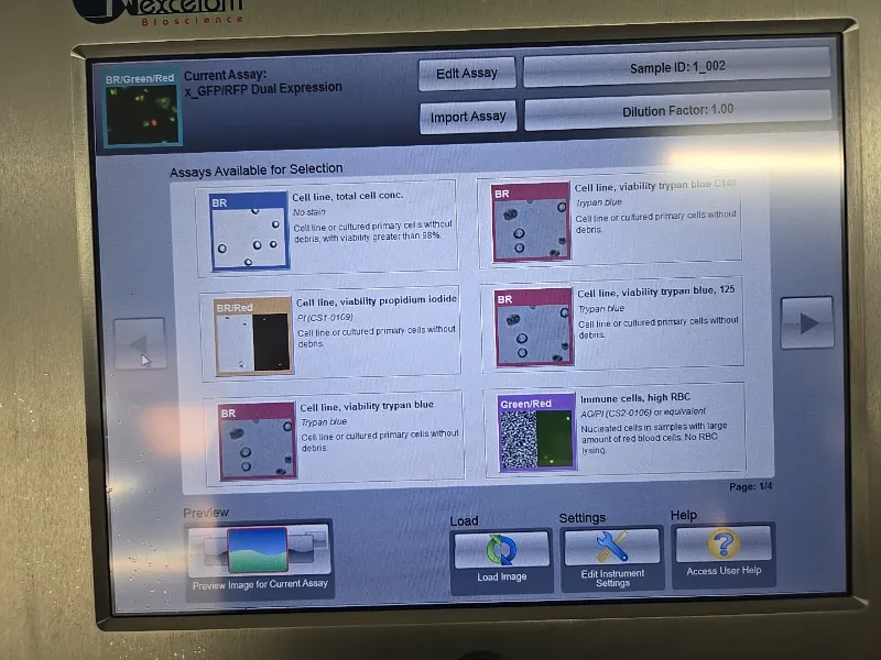 Nexcelom Cellometer Auto 2000 Brightfield and Fluorescence Cell Profiler thumbnail 14