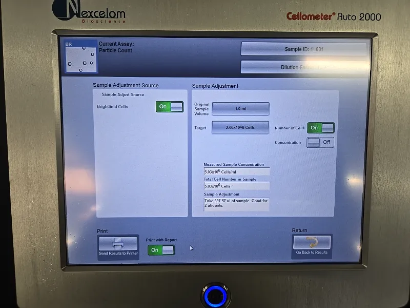 Nexcelom Cellometer Auto 2000 Brightfield and Fluorescence Cell Profiler thumbnail 10
