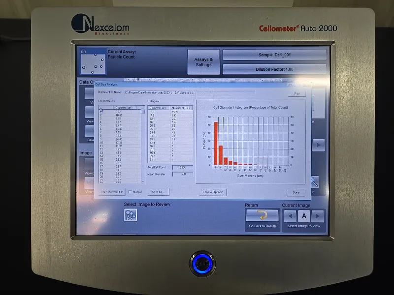 Nexcelom Cellometer Auto 2000 Brightfield and Fluorescence Cell Profiler thumbnail 8