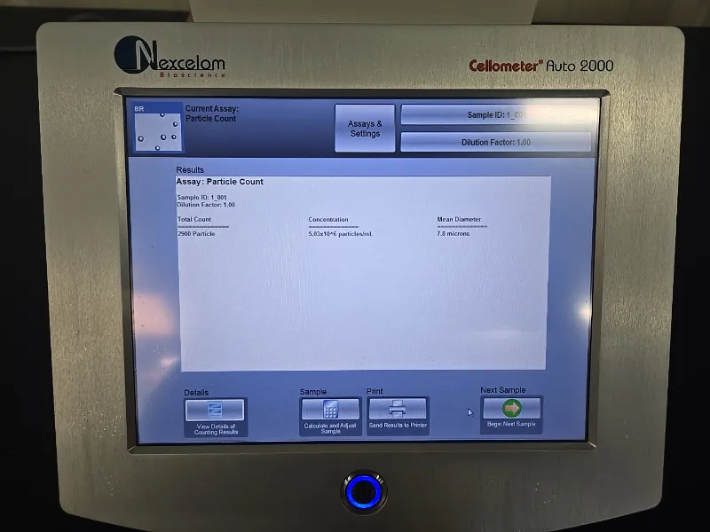Nexcelom Cellometer Auto 2000 Brightfield and Fluorescence Cell Profiler thumbnail 15