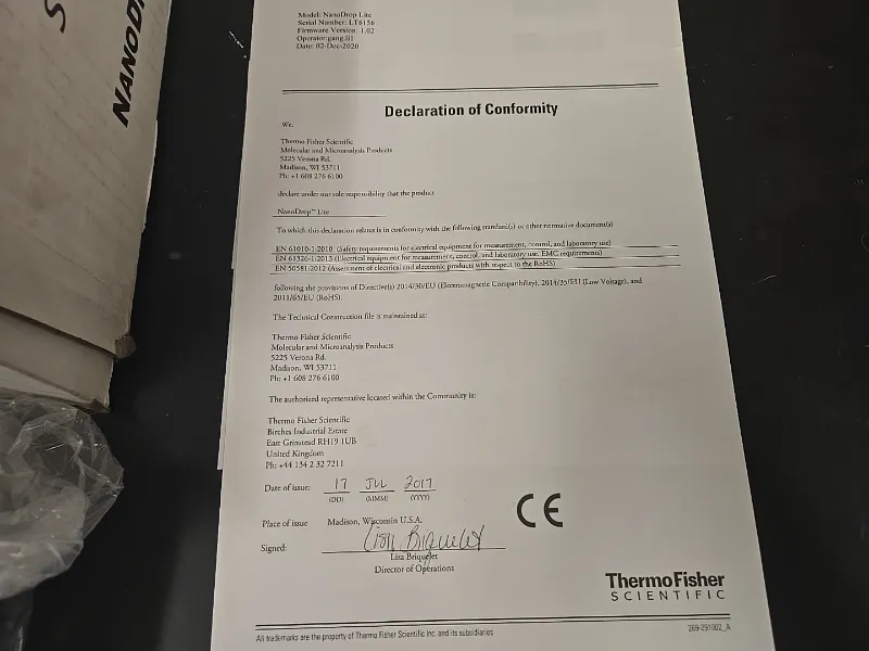 'New in box' - Thermo Scientific Nanodrop ND-Lite (840-281100) Microvolume Spectrophotometer thumbnail 15