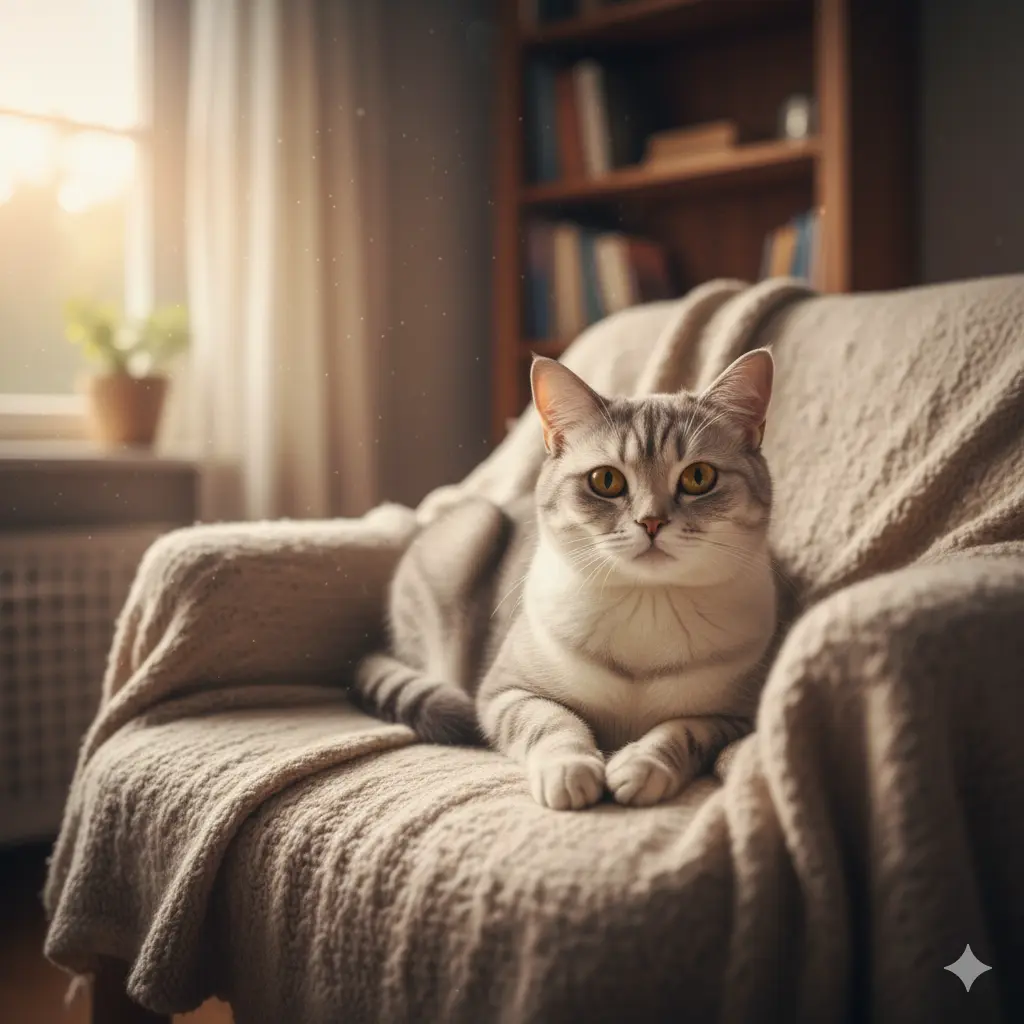Fondo con silueta de gata British Shorthair