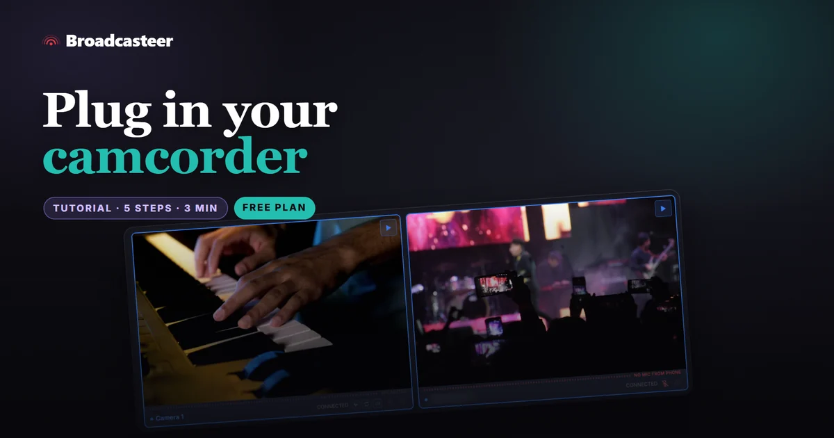 How to use a camcorder, an HDMI camera or a webcam with Broadcasteer