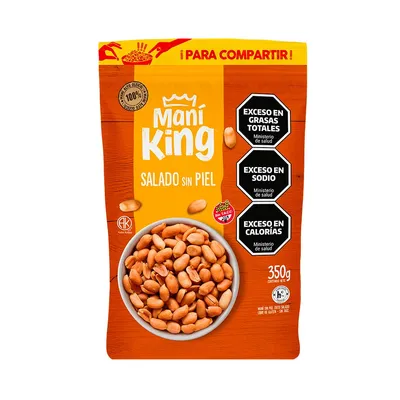 MANÍ SALADO SIN PIEL X350G · MANÍ KING — Brota Almacén Natural Pergamino