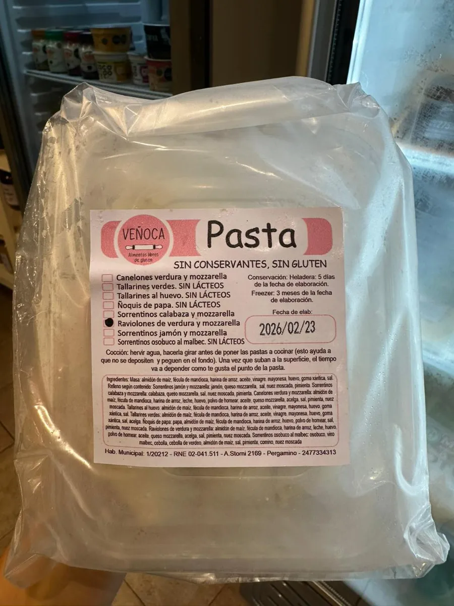 RAVIOLONES DE VERDURA Y MOZZARELLA · VEÑOCA — Brota Almacén Natural Pergamino