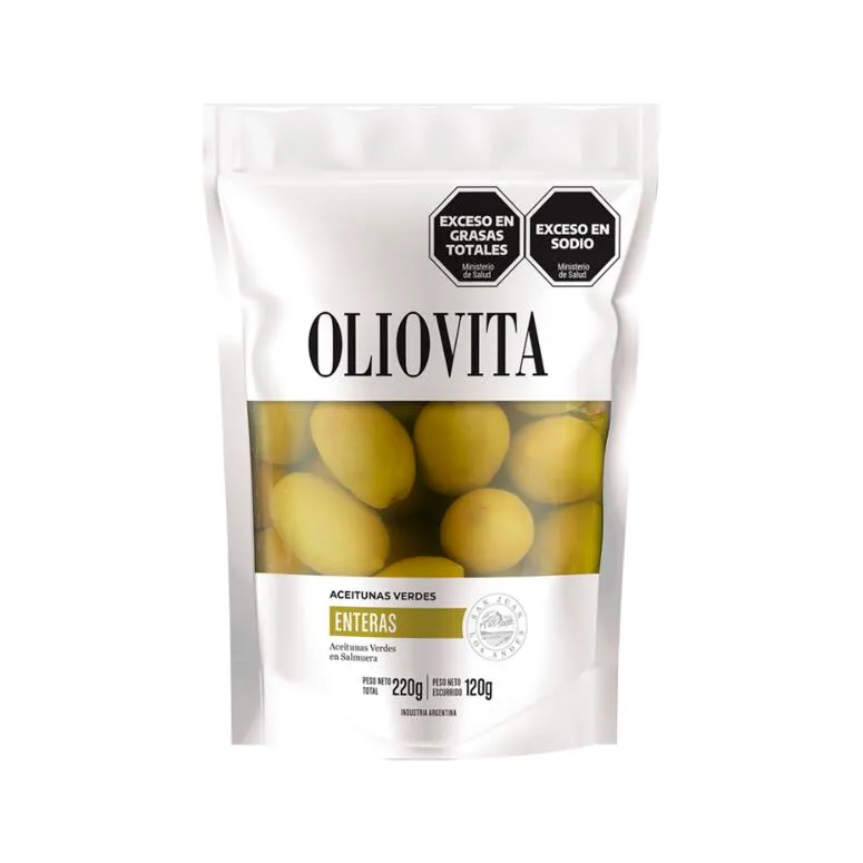 ACEITUNAS VERDES ENTERAS · OLIOVITA — Brota Almacén Natural Pergamino