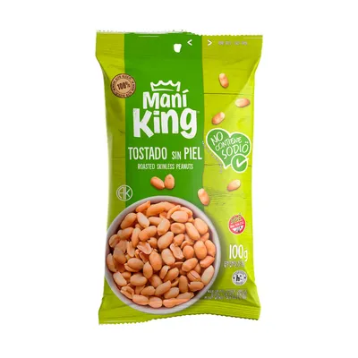 MANI TOSTADO PELADO SIN SAL X 100G · MANI KING — Brota Almacén Natural Pergamino