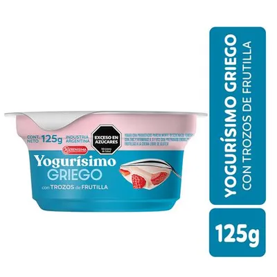 YOGURT YOGURÍSIMO GRIEGO CON TROZOS DE FRUTILLAS 125G LA SERENÍSIMA · LA SERENÍSIMA — Brota Almacén Natural Pergamino