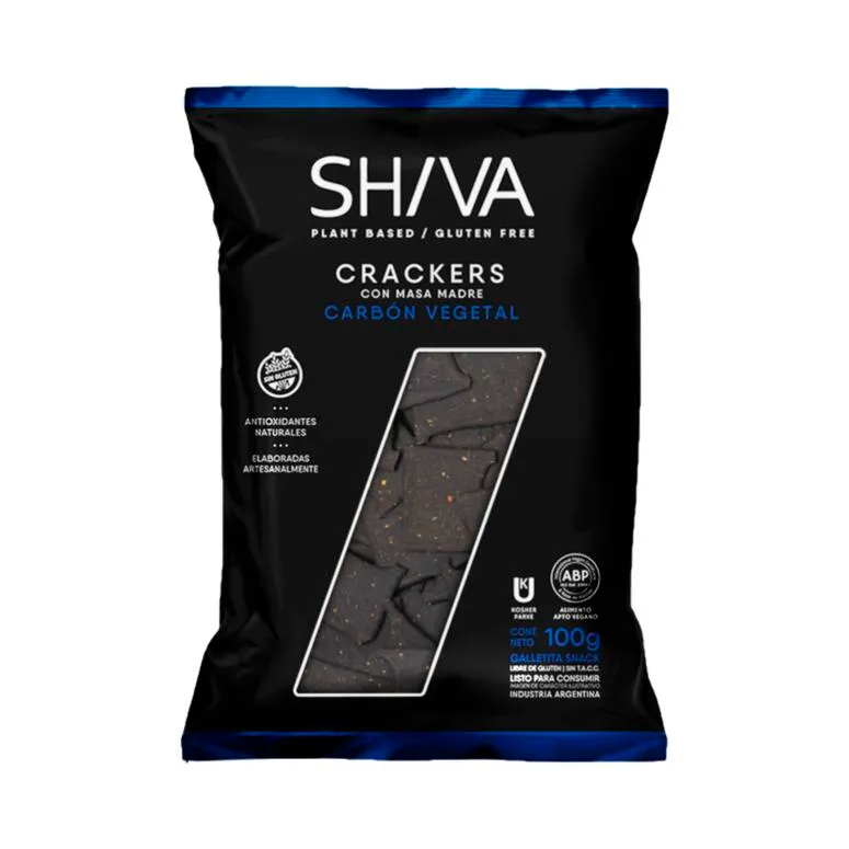 CRACKERS CON MASA MADRE CARBÓN VEGETAL · SHIVA — Brota Almacén Natural Pergamino