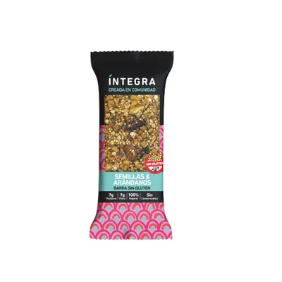 BARRA SIN GLUTEN SEMILLAS Y ARÁNDANOS SIN TACC · INTEGRA — Brota Almacén Natural Pergamino