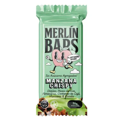 BARRITA MANZANA CRISPY X 35G · MERLIN BARS — Brota Almacén Natural Pergamino