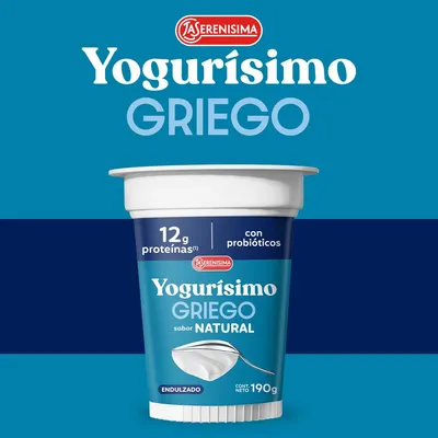 YOGUR YOGURÍSIMO GRIEGO NATURAL CON AZÚCAR 190 GR · LA SERENÍSIMA — Brota Almacén Natural Pergamino