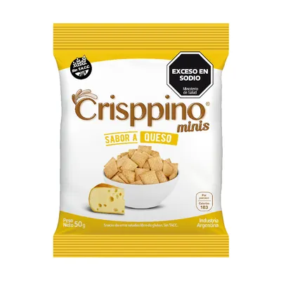 MINI GALLETITAS DE ARROZ SABOR QUESO · CRISPPINO — Brota Almacén Natural Pergamino