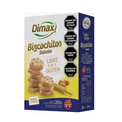 BIZCOCHOS SALADOS X 200 GRS · DIMAX — Brota Almacén Natural Pergamino