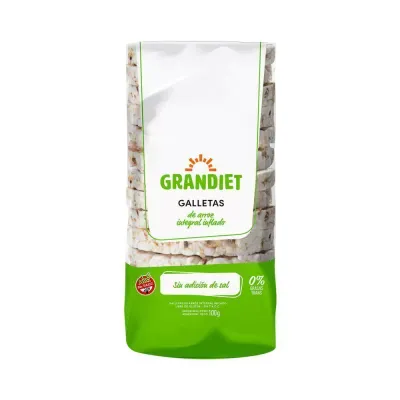 GALLETA DE ARROZ SIN SAL X100G GRANDIET · GRANDIET — Brota Almacén Natural Pergamino