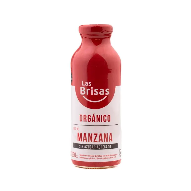 JUGO ORGÁNICO DE MANZANA SIN AZÚCAR X330ML · LAS BRISAS — Brota Almacén Natural Pergamino
