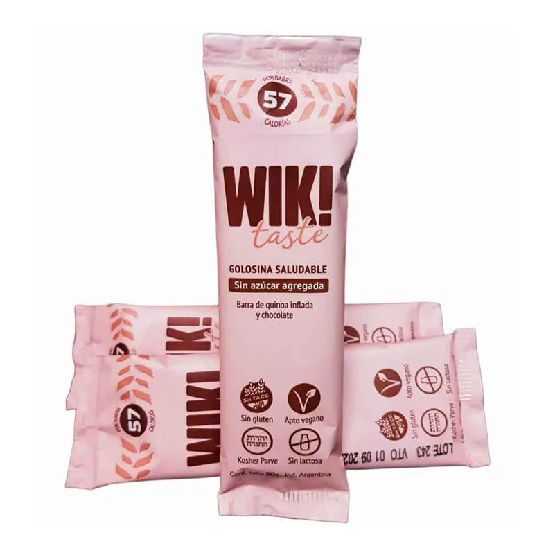 BARRITA DE QUINOA Y CHOCO · WIK! TASTE — Brota Almacén Natural Pergamino