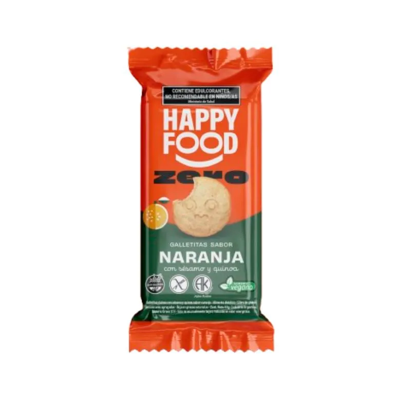 GALLETITAS NARANJA ZERO X44G · HAPPY FOOD — Brota Almacén Natural Pergamino