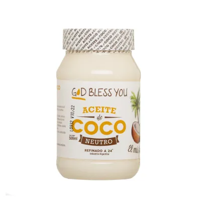 ACEITE DE COCO NEUTRO X500ML  · GOD BLESS YOU — Brota Almacén Natural Pergamino