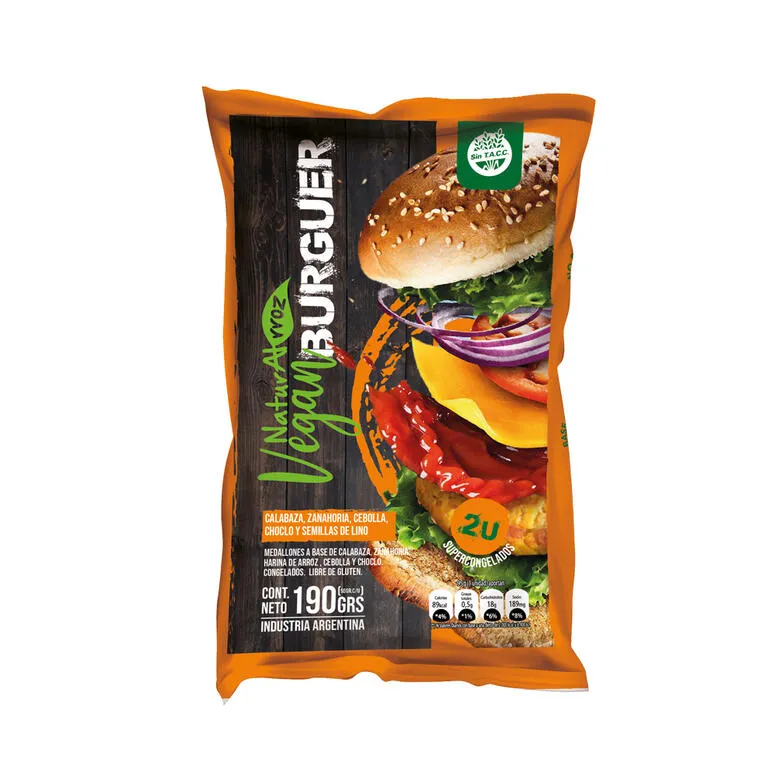 VEGAN BURGUER DE CALABAZA Y CHOCLO · NATURALRROZ — Brota Almacén Natural Pergamino