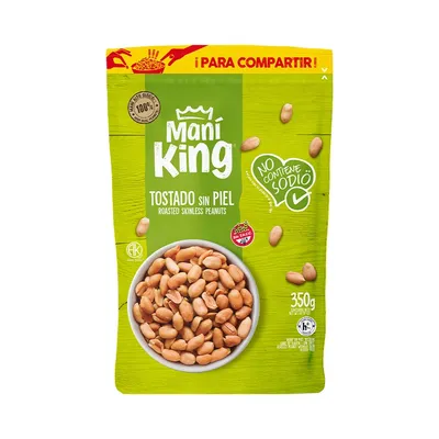 MANÍ TOSTADO SIN PIEL X350G · MANÍ KING — Brota Almacén Natural Pergamino