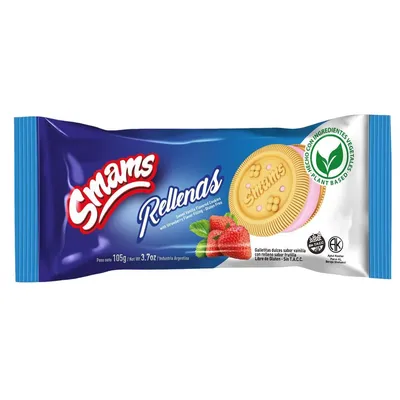GALLETITAS RELLENAS DE FRUTILLA X 105G  · SMAMS — Brota Almacén Natural Pergamino
