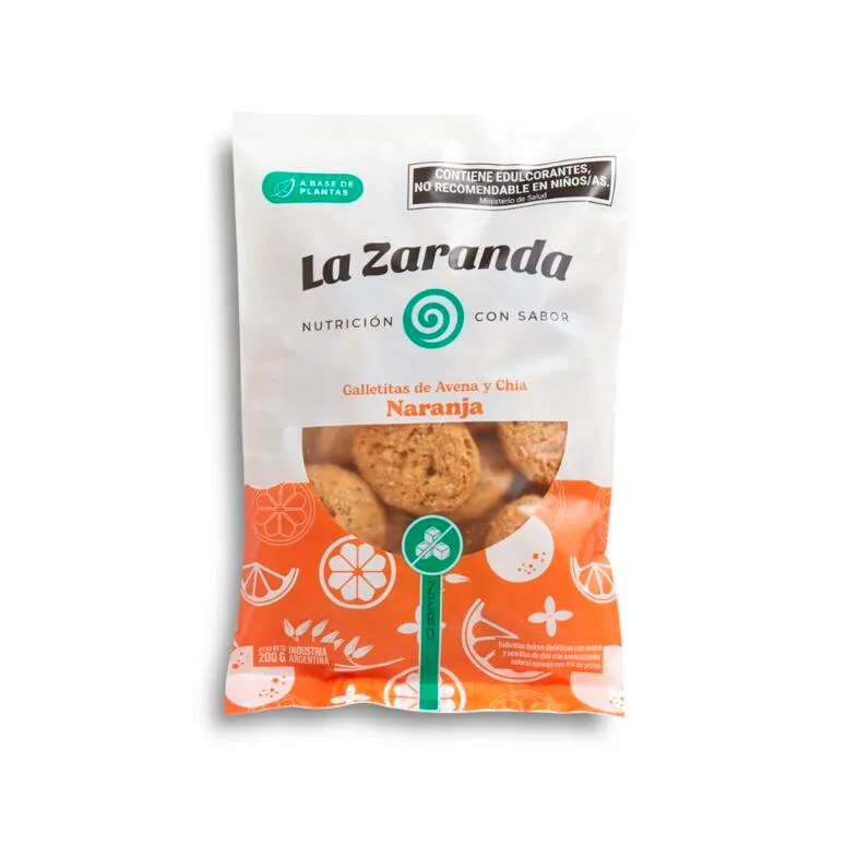 GALLETITAS DE AVENA Y CHIA CON NARANJA X200G  · LA ZARANDA — Brota Almacén Natural Pergamino